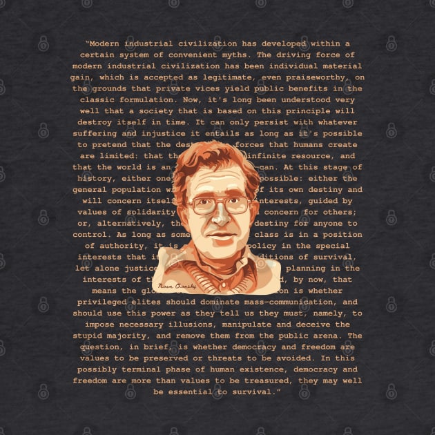Noam Chomsky Portrait and Quote by Slightly Unhinged